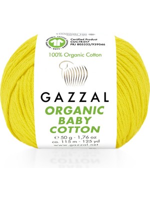 Gazzal Organic Baby Cotton 50GR - Örgü Yünü