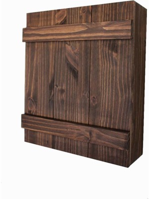 Tedarik Center Ahşap Mini Bar Içki Dolabı Mini Duvar Kabini - Ceviz WDN123