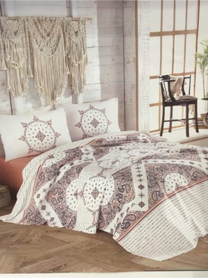 Cotton Box Riva Kahve Çift Kişilik Yastık Kılıfı ve Pike