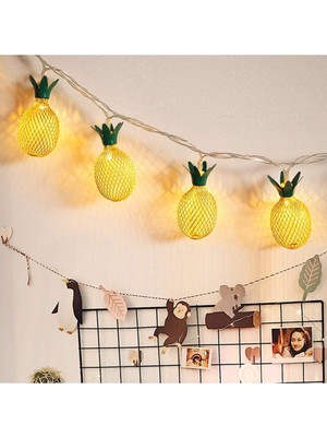 Aydınlı Dekoratif 3D Ananas Ampüllü LED Aydınlatma 10 Ledli