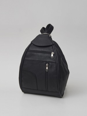 Deri Küçük Maymun Çanta Siyah