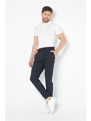 mmetalic Erkek Lacivert Slim Fit Mevsimlik Eşofman Altı