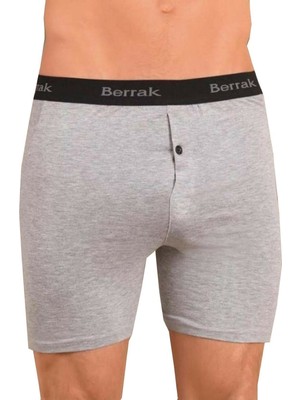 Berrak 6 Adet Gri Renk Düğmeli Likralı Boxer