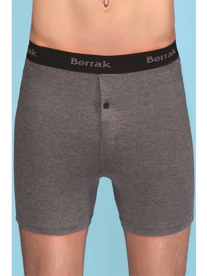 Berrak 6 Adet Füme Renk Düğmeli Likralı Boxer