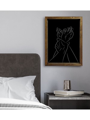 Bk Gift Yatak Odası Konseptli Doğal Masif Ahşap Çerçeveli Tablo 45X65CM-25