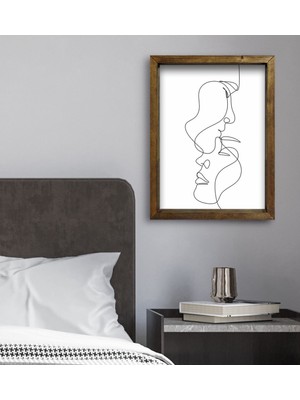Bk Gift Yatak Odası Konseptli Doğal Masif Ahşap Çerçeveli Tablo 45X65CM-15