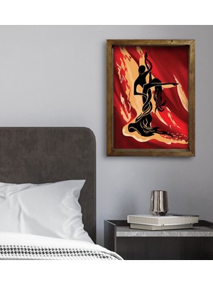 Bk Gift Yatak Odası Konseptli Doğal Masif Ahşap Çerçeveli Tablo 45X65CM-104
