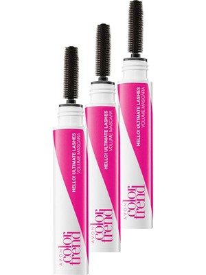 Avon Hello! Ultimate Lashes Maskara 10 gr Black Üçlü Set