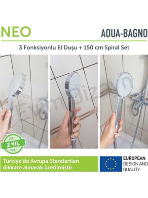 Aqua Bagno Neo  El Duşu - Duş Başlığı  3 Fonksiyonlu