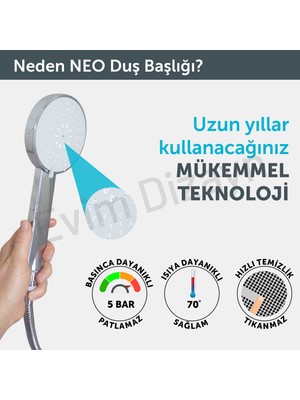 Aqua Bagno Neo  El Duşu - Duş Başlığı  3 Fonksiyonlu