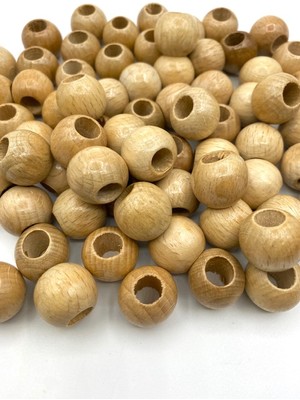 Hedef Bijuteri 22MM Vernikli Tahta,ahşap Boncuk (100GR,~35 Adet Boncuk)