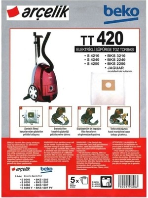 Arçelik S 4240 Elektrikli Süpürge Torbası (20 Adet)