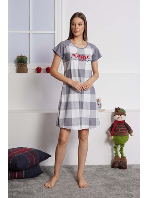 Obje Gri Kısa Kollu Tunik