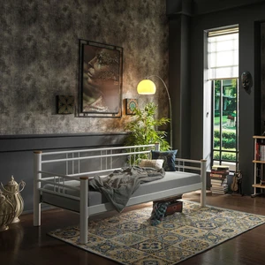 Kappis Daybed Tek Kişilik Sedir Divan Metal Karyola 90x200 Beyaz