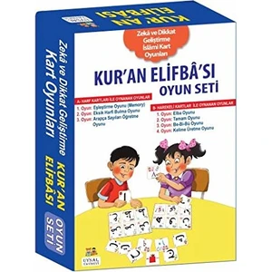 Kur'an Elifba'sı Oyun Seti Zeka ve Dikkat Geliştirme Islami Kart Oyunları