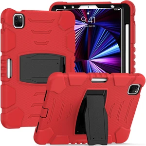 iPad Pro 11 2021 / 2020 / 2018  Kılıf(Kırmızı+Siyah) (Yurt Dışından)