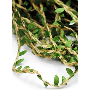 Sermet Süs Dünyası Örgü Jüt Şerit Yapay Yaprak 5 Metre