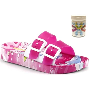 Gzr Kız Çocuk Plaj Ev Banyo Deniz Havuz Günlük Terlik 50ML Nane Ferahlığı Topuk Çatlağı ve Nasır Giderici Krem