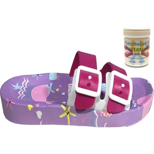 Gzr Kız Çocuk Plaj Ev Banyo Deniz Havuz Günlük Terlik 50ML Nane Ferahlığı Topuk Çatlağı ve Nasır Giderici Krem