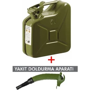 Metal Yakıt Bidonu 5 Lt  ve Yakıt Doldurma Aparatı