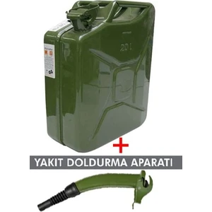 Metal Yakıt Bidonu 20 Lt  ve Yakıt Doldurma Aparatı Made In