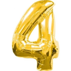 Rakam Folyo Balon 4 Rakamı Büyük Boy Balon Altın Sarısı /dore 100CM