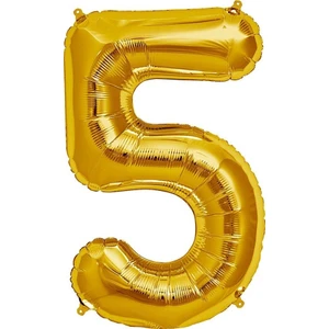 Folyo Balon 5 Rakamı Altın 100 cm 5 Rakam  Folyo Balon