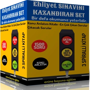 Enine Boyuna Eğitim Ehliyet Sınavını Kazandıran Süper Eğitim Seti (3 Kitaplık Süper Set)