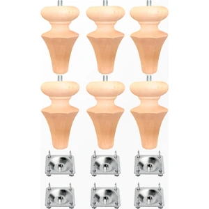 Turan Ahşap  - Koltuk Ayağı - Sehpa Ayağı - Baza Ayağı- Mobilya Ayağı -Ahşap Ayak/ Uzunluk: 15 cm / Çap: 9 cm