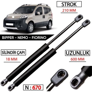 Bipper Nemo Fiorino Bagaj Amortisörü Sağ Sol Takım 8731V0