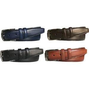 Deri 4'lü Set Klasik Kumaş Pantolon Kemeri; Siyah, Kahve, Lacivert, Taba 3,5 cm