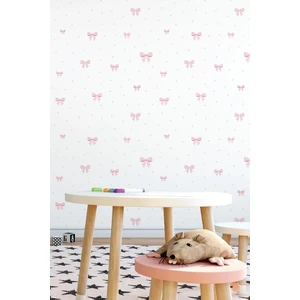 Milky Baby Pembe Kurdele Desenli 415-1 Çocuk Odası Duvar Kağıdı