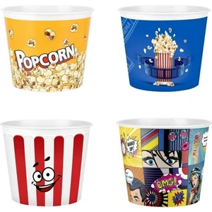 Vip Home Concept Cips ve Mısır Popcorn Kovası 4'lü Vip Mısır Kovası Karma