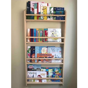 Olcay Aksesuar Ahşap Montessori Ahşap Duvar Rafı Dekoratif Raf 120 cm