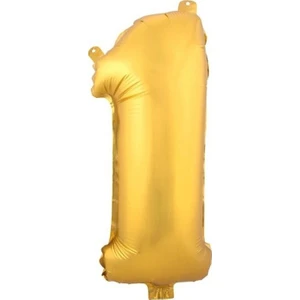 1 (Gold) Rakam Folyo Balon - 90 cm - Altın Folyo Rakam Balon