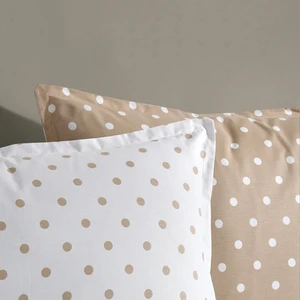 Cote Blanc 2'li Dots Capuccino 50 x 70 cm %100 Pamuk Ranforce Çift Taraflı Yastık Kılıfı