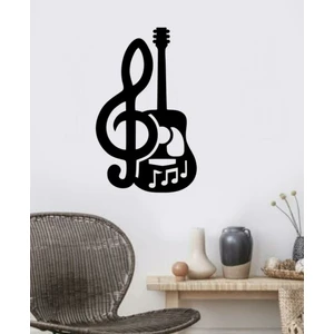 Şirin Lazer Gitar Solanahtarı Ahşap Duvar Dekoru Tablo