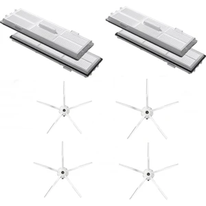 iBrush Roborock S7 Uyumlu 4lü Hepa Filtre ve 4lü Yan Fırça