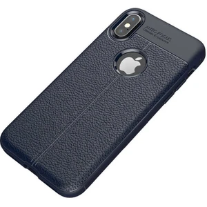 Mobaxaksesuar Apple iPhone Xs Max 6.5 Kılıf Deri Tarzı Niss Silikon Case