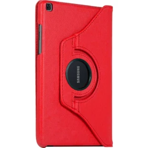 Samsung Galaxy Tab A7 SM-T500 Kılıf Dönerli Standlı Suni Deri Kapaklı Kılıf Kırmızı