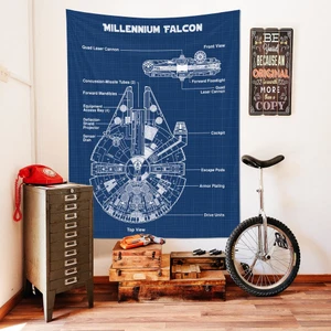 The Lucid Lab Millenium Falcon Star Wars Duvar Örtüsü- Blueprint