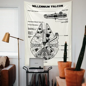 The Lucid Lab Millenium Falcon Star Wars Duvar Örtüsü- Ivory
