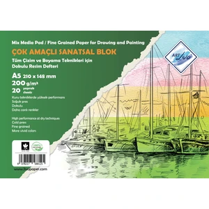 Art Liva A5 Dokulu Multi Teknik Sanatsal Resim Defteri 200 Gram 20 Yaprak