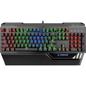 KB-RX92 COMMANDER Full RGB Ledli USB 2*USB Hub Oyuncu US Layout Multimedia Aluminyum Mekanik Klavye