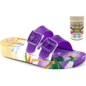 Gzr Kız Çocuk Plaj Ev Banyo Deniz Havuz Günlük Terlik 50ML Nane Ferahlığı Topuk Çatlağı ve Nasır Giderici Krem