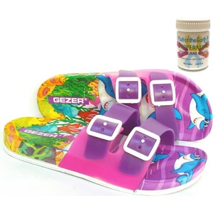 Gzr Kız Çocuk Plaj Ev Banyo Deniz Havuz Günlük Terlik 50ML Nane Ferahlığı Topuk Çatlağı ve Nasır Giderici Krem