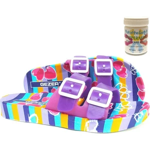 Gzr Kız Çocuk Plaj Ev Banyo Deniz Havuz Günlük Terlik 50ML Nane Ferahlığı Topuk Çatlağı ve Nasır Giderici Krem