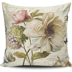 Alkan Homes Kırlent Dünyası Gül Temalı Dijital Baskılı Kırlent Kılıfı