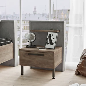 Robin Home Dream 2 Çekmeceli Genç Odası Çocuk Komodin Metal Ayak Kahve
