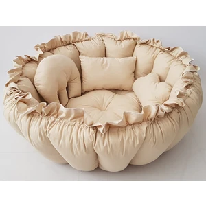 Babynest Dünyası Latte Renk Yuvarlak Babynest Uyku ve Oyun Minderi